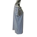 Jude Connally Striped Dress Stretchy White Navy Blue Womens Casual Dressy Small Photo 1