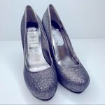 AQUA Silver Glitter High Heels Platform Shoes Size 6.5 Photo 1