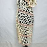 PilyQ  Ivory Coral Natalie Fishnet Cover-Up Dress Size XS/S Rope Sash Belt Photo 8