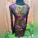Custo Barcelona Mesh Bodycon Mini Abstract Dress Women’s Size 3 Photo 3