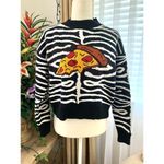 ZARA Pizza Zebra Stripe Jacquard Knit Sweater Photo 4