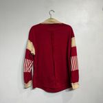 SheIn Red Colorblock Collar V-Neck Oversized Pullover Sz S NWT Photo 8