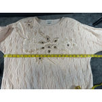 Vintage Rafael Peach Textured Sweatshirt Top L Embellished Rhinestone Floral Size L Photo 6