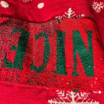 To Be Jolly Naughty/Nice sequin Christmas sweater women's size XL Red Photo 2