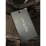 NEW Outcast Wynn Brown Metallic Strapless Bandeau Cutout Mini Denim Dress Sz XS Photo 3