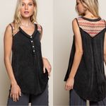 POL ‎ Missoni Style crochet back Top Black Size 2XL Photo 12