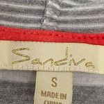 sandiva gray White Striped Jersey Knit Hooded 3/4 Sleeve Cover Up Tunic Beach s. Photo 3