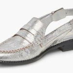 Dolce‎ Vita Hardi Slingback Penny Loafer Silver Crackled Women's Size 9 Party Photo 0