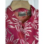 Chico's Chico’s Bold Tropical Floral Silk Blend Button Up Size 1 Bright Hot Pink Chic Photo 5