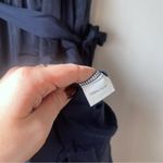 Petal and Pup  Navy Blue Satin Seychelle Ruffle Tiered Midi Dress 12 Photo 9