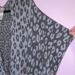Chico's S/M Wool Blend Ruana Gray Leopard Print Kimono Cardigan Top Photo 1