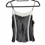 Vintage Black Satin Lace Tank Cami Photo 1