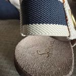 Splendid Women’s Beige and Blue Chunky Wedge Platform Canvas Sandals Size 10 Photo 7