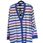 Jones New York NWT Women's Jersey Stripe Long Cardigan Sweater Photo 7