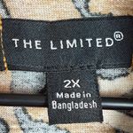 The Limited  Top Women 2X Tan Animal Modal Blend Mock Neck Long Sleeve Blouse NWT Photo 4