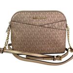 Michael Kors  Tan Leather Jet Set Travel Dome Chain Crossbody Bag Handbag OS Photo 0
