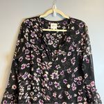MISA Los Angeles Misa Dress Black w/ Pink & Purple Floral Lillian Mini Dress Sz S GUC Photo 1