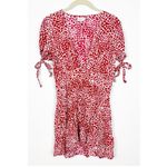 Rue Stiic Laguna Mini Dress Red Hearts Size Small Tie Sleeves Photo 4