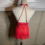 Seductive Wear by Cinema Etoile Red Sheer Lace Halter Babydoll Lingerie‎ Large Photo 2