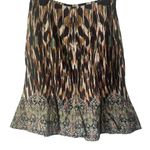 Dana Buchman Women's Size 4 Hippie Boho Artsy Brown Green Above Knee Skirt Photo 0