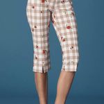 Maeve Gingham Floral Embroidered Capri Pants NWT - size 4 Photo 0
