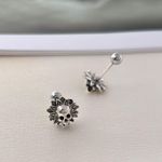 10mm Skull Head Stud Earrings for Men Women Streetwear Hip Hop Punk Unisex Silver Photo 2