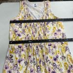 Old Navy Women’s Dress V-neck Sleeveless Purple Yellow & Cream Size Large Ruched Photo 7