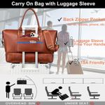 Leather Travel Duffel Bag for Women Men, Large Weekender Overnight Bag with Shoes Compartment, Waterproof Carry On Bag Travel Tote Bag Gym Bag with Luggage Strap (Brown) Photo 5