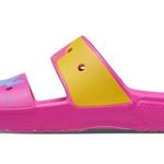 Crocs CLASSIC OMBRE ADULT SLIDE SANDELS M10/W12 Pink Two Straps Comfort Slip On Photo 2