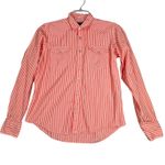 Ralph Lauren Shirt Coral White Striped Western Button Down Long Sleeve Size 10 Photo 0