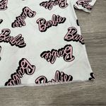 Barbie Pink Crop Top Tee Shirt 100% Cotton Raw Hem Junior Women's New White Size XS Photo 3