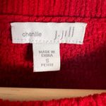 J.Jill  Red Chenille Cable Knit Long Sleeve Crewneck Pullover Sweater Size SP Photo 8