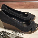 American Eagle denim open toe wedges Women’s Size 6.5 Photo 0