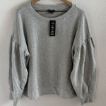 Timing NWT Heather Gray Pullover Balloon Sleeves Statement Basic Large Photo 0