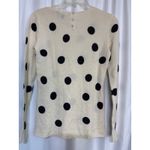 Saks 5th Avenue Saks Fifth Avenue Cream Black Polka Dot Cashmere Sweater Women's Size S Photo 3