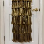 Mac Duggal NWT 30763 Gold High Neck Pleated Tiered Ruffle Metallic Gown Size 12 Photo 7