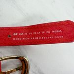 H&M Womens Red Braided Faux Leather Belt Extra Small (XS) ✨ Photo 1