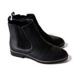 Lands' End Black Pebbled Genuine Leather Lug Sole Ankle Boots Booties Size 10 Photo 8