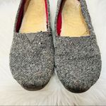 Toms Womens 7.5 Black White Tweed Classic Slip On Shoes Fur inserts Photo 7