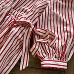 Entro NWT  Boutique Red Striped Button Down Midi Dress M Photo 6