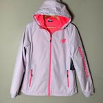 New Balance NWT  Women's Small Long Sleeve Full Zip Hooded Raincoat Jacket Pink Photo 3