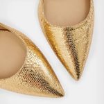 All Saints Gold Speckled Black Nova Metallic Leather Court Shoes Heels Photo 1