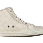 Gucci Brooklyn High Top GG Sneakers EU 37.5 US 7.5 White Grey Cap Toe Canvas Photo 7
