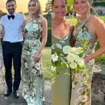 Reformation NWOT  Veria Silk Halter Dress in Tarragon Size 6 Photo 3