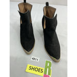 Womans A Rider Girl Mid Ankle Boots 10 Black Stacked Heel Dbl Cutout Toe Guard Photo 1