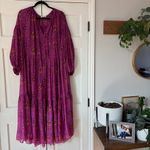 Ulla Johnson Abelia Kaftan Maxi Dress Size 2 Pink Long Sleeve Floral Tier Flowy Photo 11