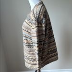Cambridge Dry Goods Tan and Gray Wool Cardigan with Nordic Pattern Size L Photo 3