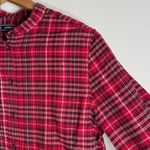 Lands' End Red/Black/Silver Plaid Holiday Flannel Tartan Pleated Tunic Shirt 8T Photo 4