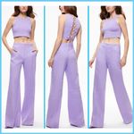 Alice + Olivia  Dylan Lavender Purple High Waisted Linen Wide Leg Pants size 4 Photo 1