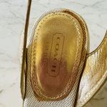 Coach  Ellette Gold Beige Cork Wedge Heel Sandals - US 8.5 Photo 4